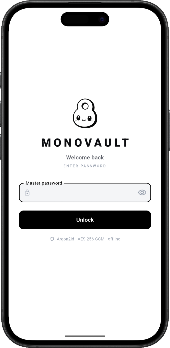 The Favorites tab in MonoVault, filtered to one starred entry inside the Google group.